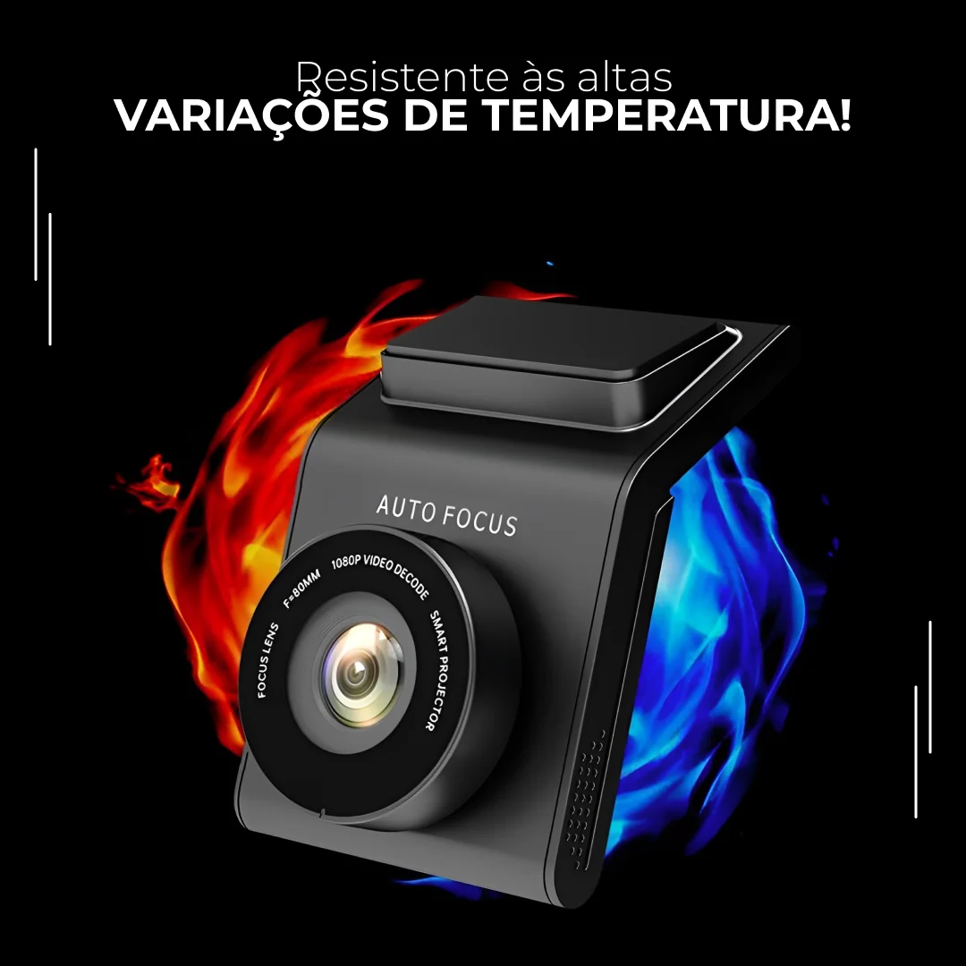 Câmera Veicular Full HD com Tela e Foco Automático