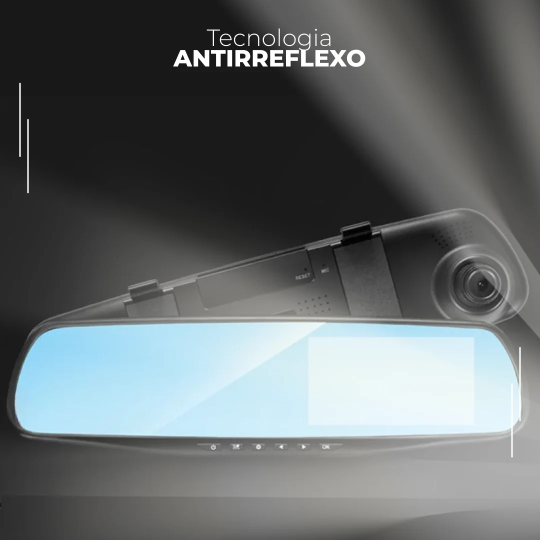 Retrovisor com Câmera Frontal e Traseira Full HD