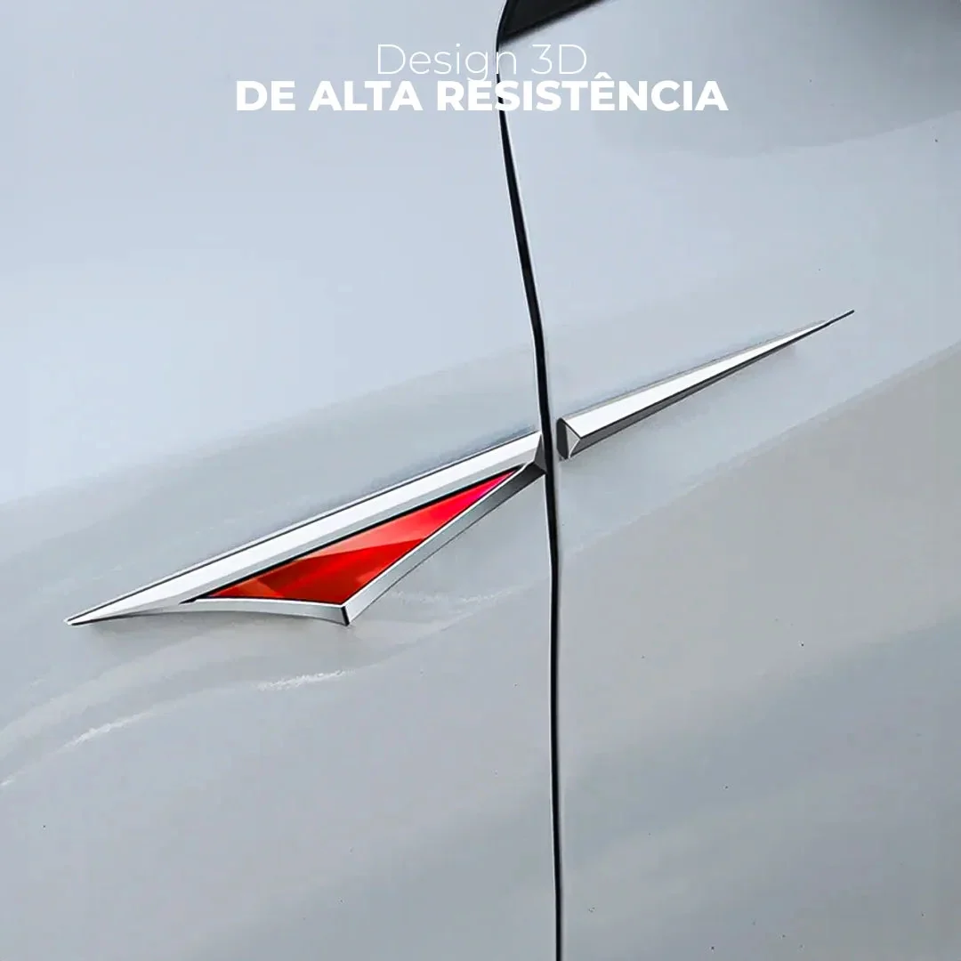 Emblema Metálico Lateral 3D para Carro (Kit com 2)