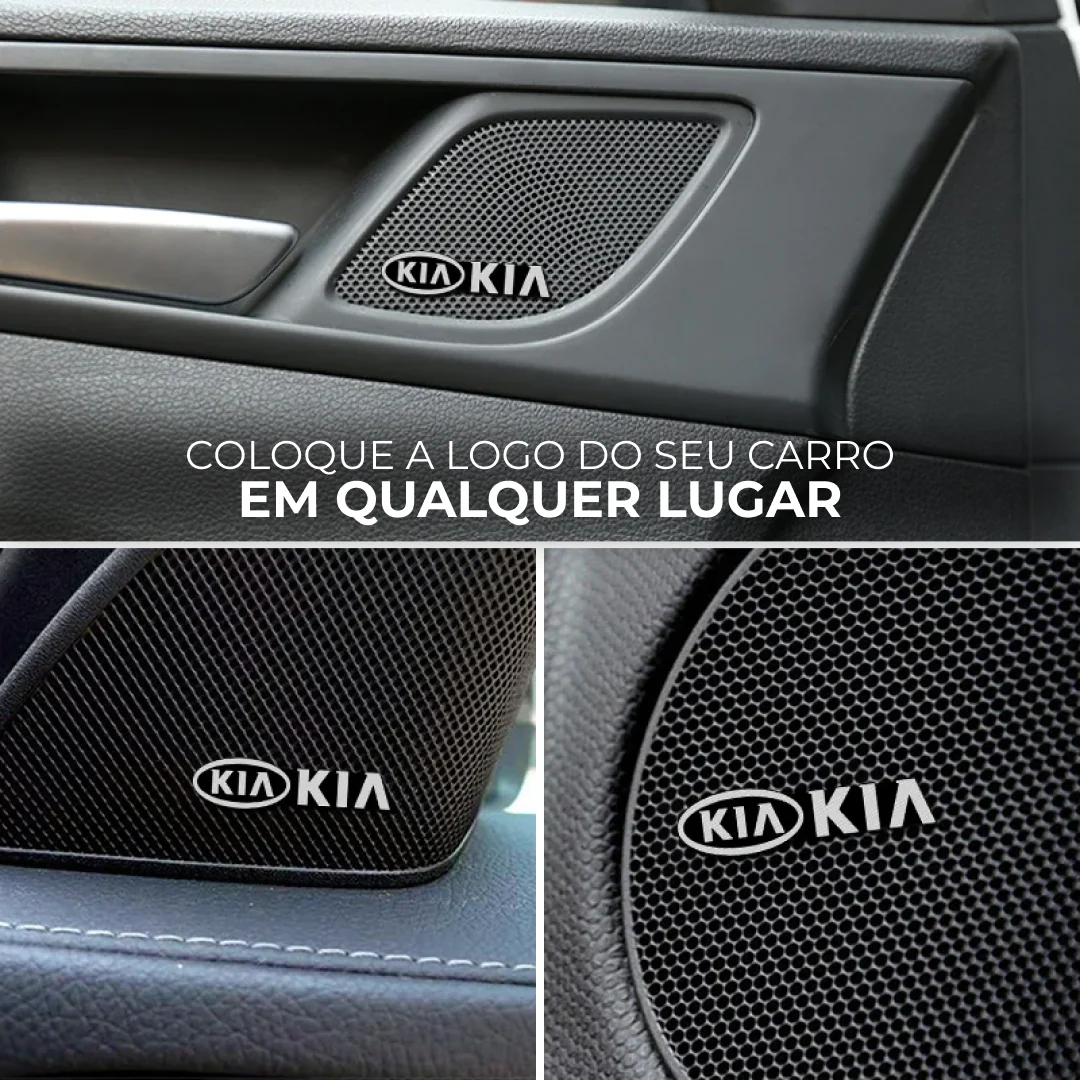 Emblema Adesivo 3D com a Marca do Carro