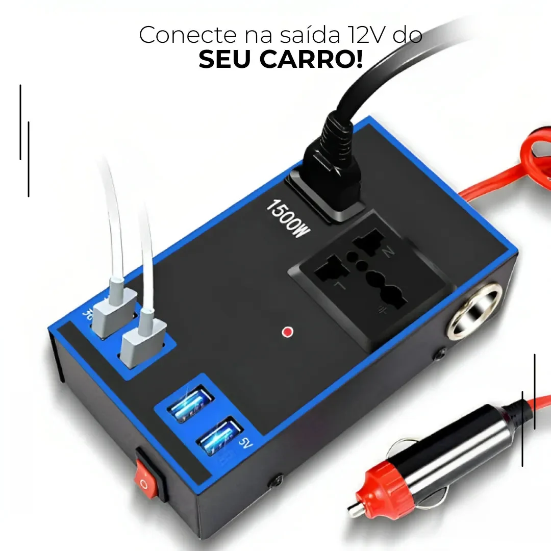 Inversor de Potência Veicular 12V/24V para 220V com USB
